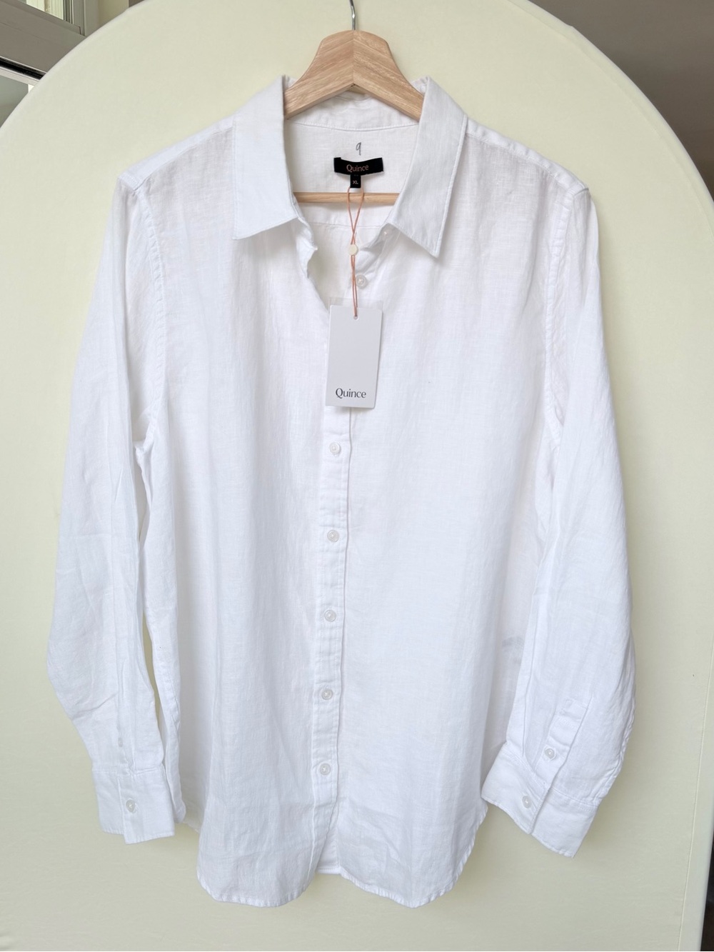 NWT Quince 100% European Linen Long Sleeve Button Down Shirt size XL White